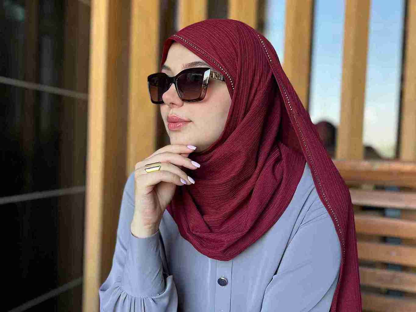 تصویر 3 از خرید عمده شال کشی نگین دار + قیمت تولیدی